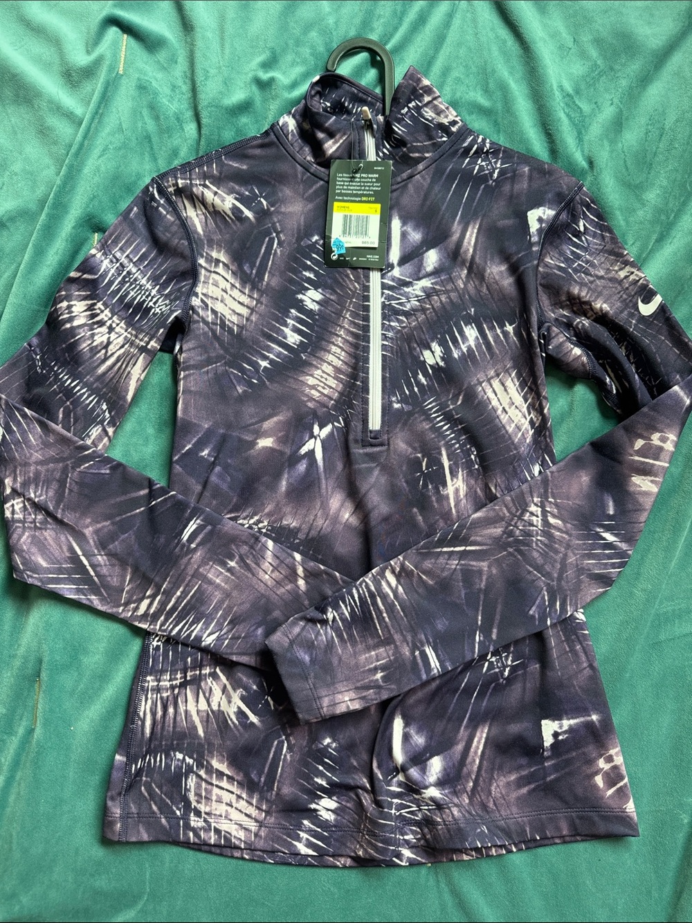 Nike Purple and White Quarter-Zip Athletic Top